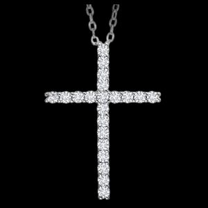 0.17ct Diamond Cross Pendant Necklace Moissanite Gift Anniversary Women